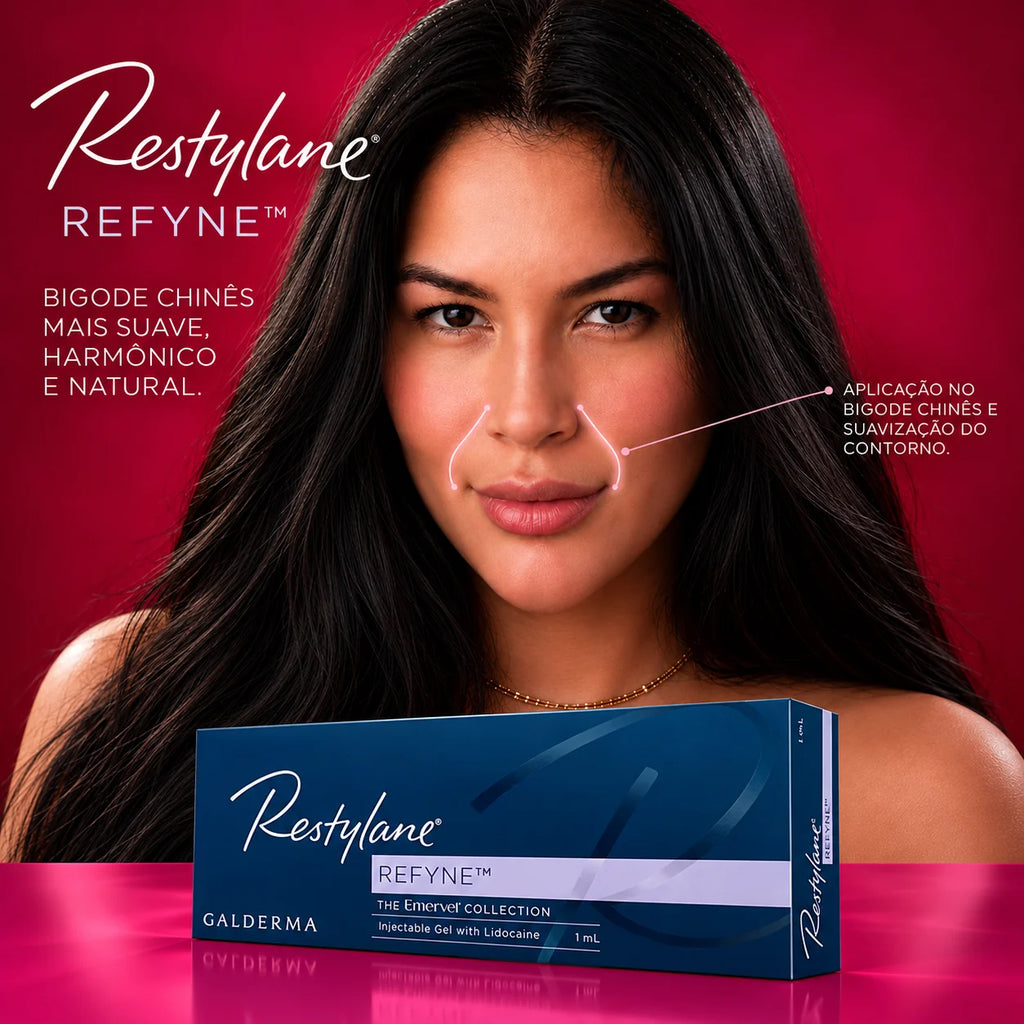 Preenchimento Bigode Chinês Restylane Refyne com Anestesia